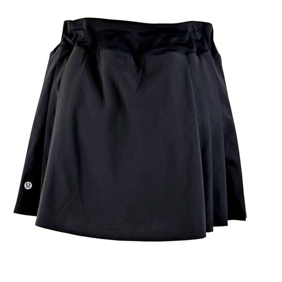 Lululemon Sz 10 Side-Pleat High-Rise Tennis Black Skirt - Picture 4 of 10